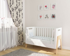 Ліжечко-трансформер IndigoWood Shuttle white / natural wood